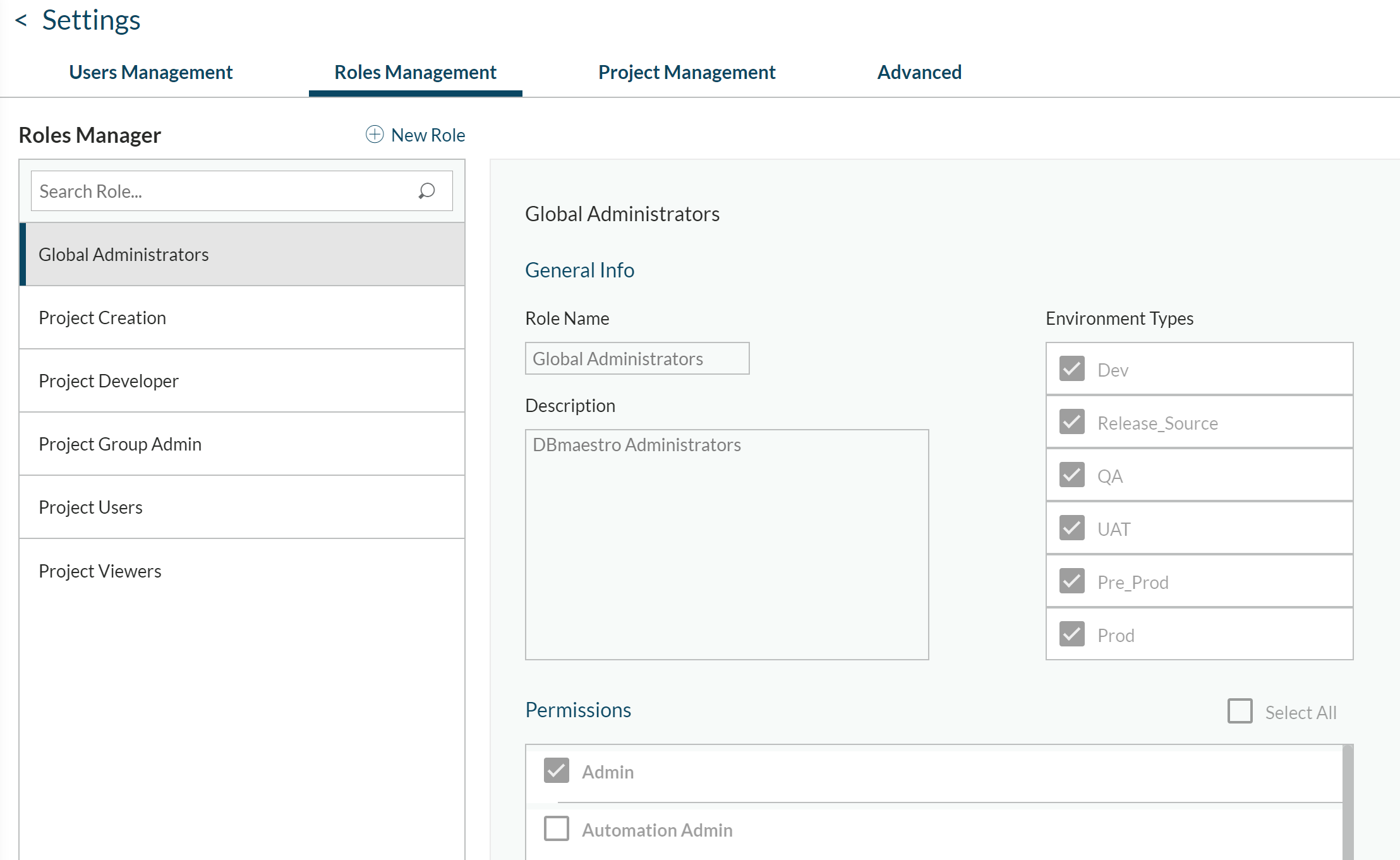 Roles management